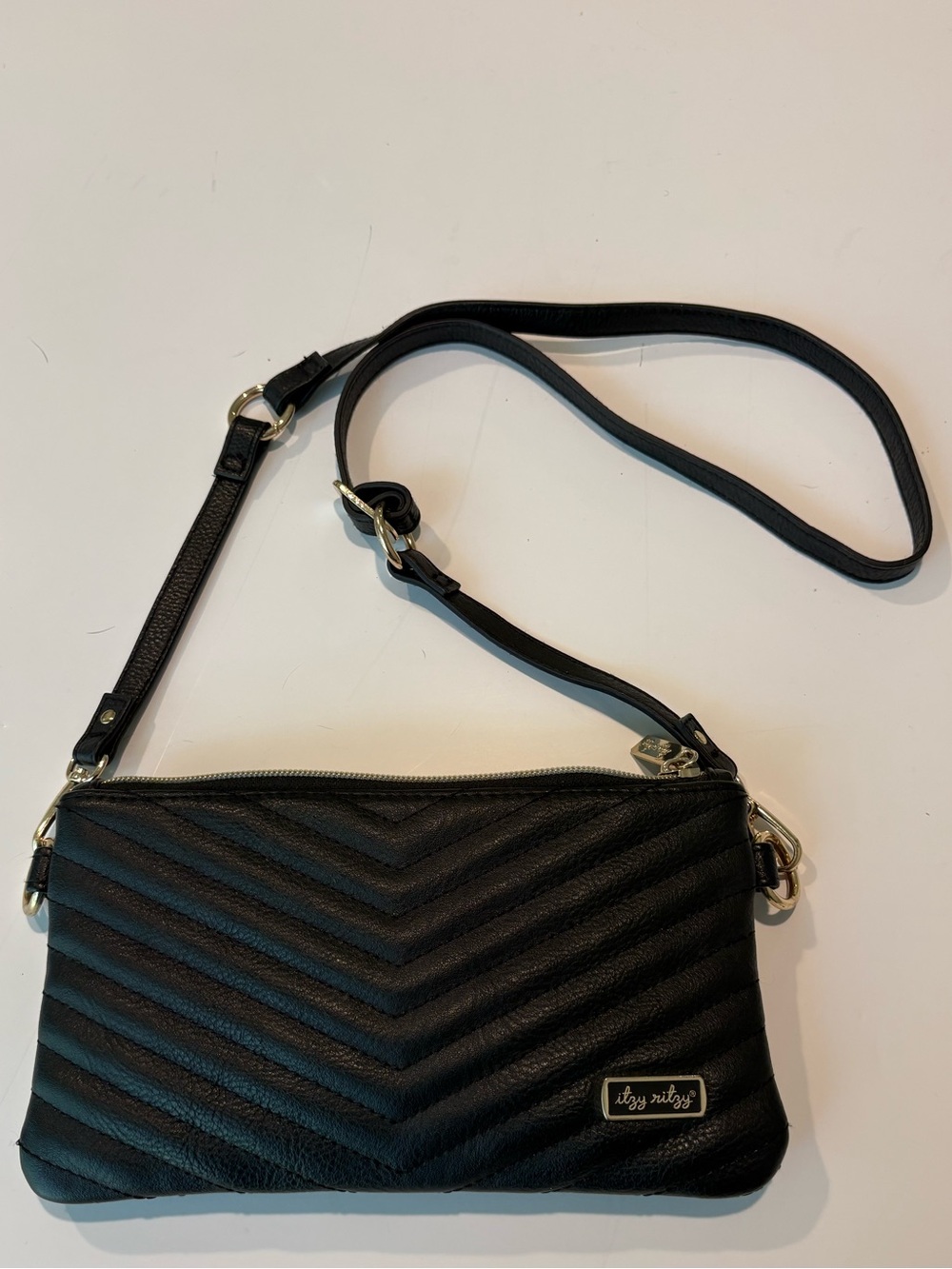 Itzy Ritzy Black Quilted Crossbody Boss Pouch